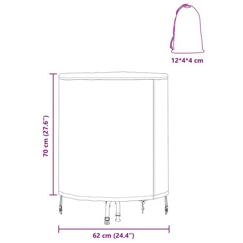  Kültéri bútorhuzat zárral 62 x 62 x 70 cm 420D Oxford Szövet