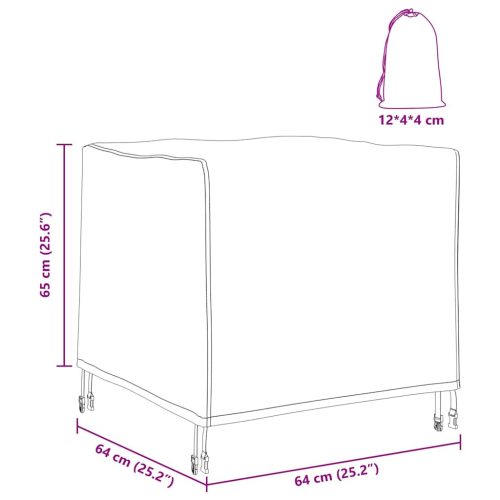  Kültéri bútorhuzat Fekete 64 x 64 x 65 cm 420D Oxford Szövet