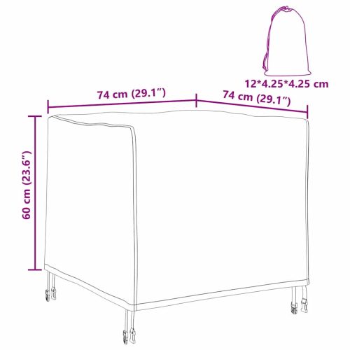  Kültéri bútorhuzat Fekete 74 x 74 x 60 cm 420D Oxford Szövet