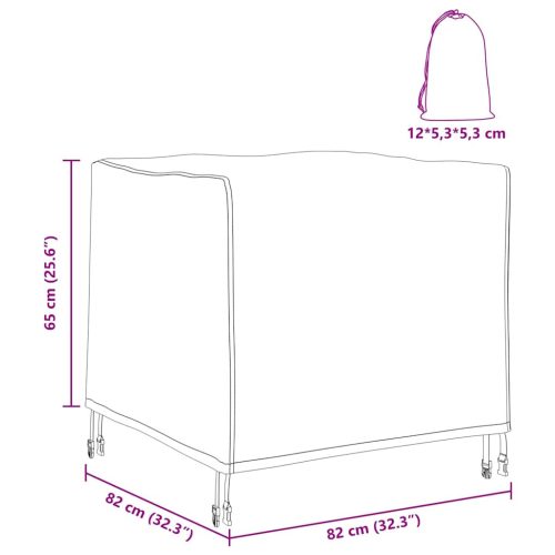  Kültéri bútorhuzat Fekete 82 x 82 x 65 cm 210D Oxford Szövet