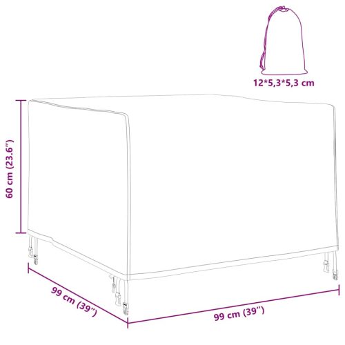  Kültéri bútorhuzat Fekete 99 x 99 x 60 cm 600D Oxford Szövet