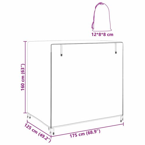  Kültéri bútor takaró Fekete 175 x 125 x 160 cm 600D szövet