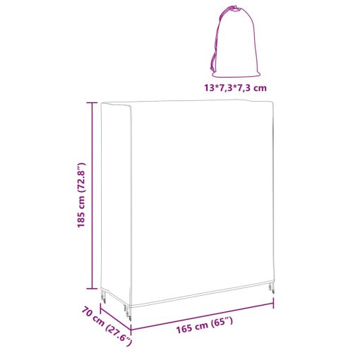  Kültéri bútorhuzat 165 x 70 x 185 cm 600D Oxford Szövet