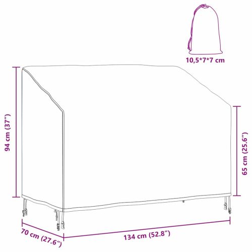  Kerti Pad Borító Fekete 134 x 70 x 65 / 94 cm 210D szövet