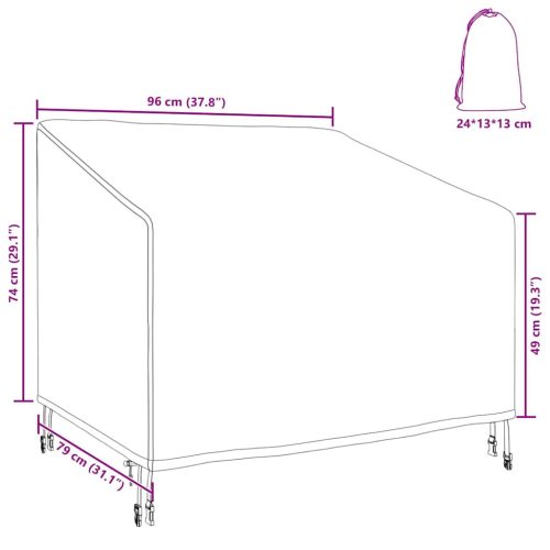  Kültéri bútor takaró Fekete 96 x 79 x 74 cm 420D oxford szövet