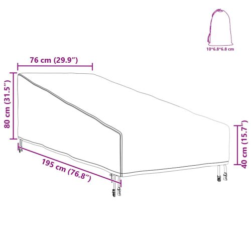  Kültéri bútor takaró Fekete 195 x 76 x 82 cm 210D oxford szövet