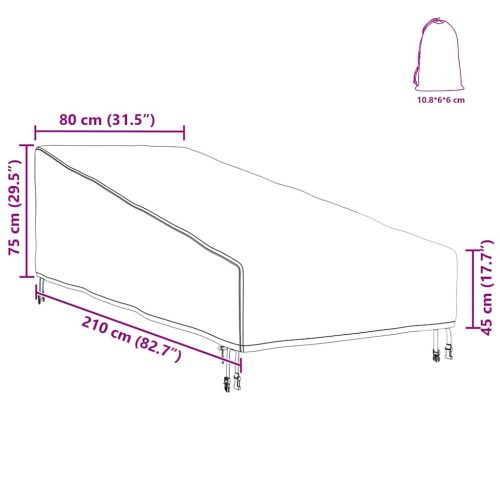  Kültéri bútor takaró Fekete 210 x 80 x 75 cm 210D oxford szövet