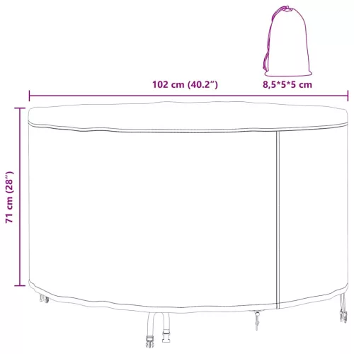  Kültéri bútorhuzat Fekete 102 x 102 x 71 cm 210D szövet