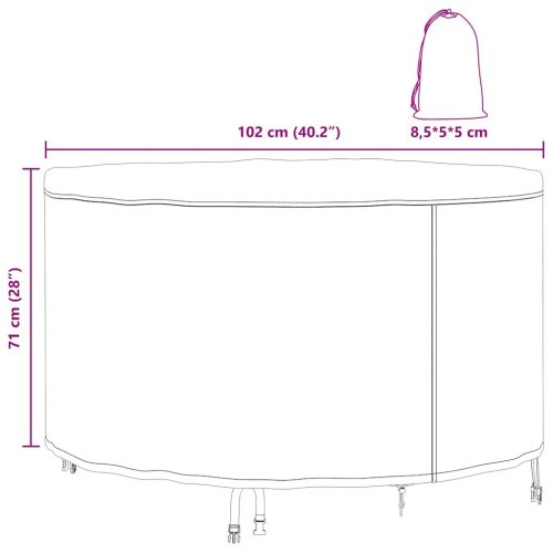  Kültéri bútorhuzat Fekete 102 x 102 x 71 cm 420D szövet