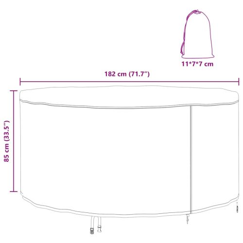  Kültéri bútorhuzat Fekete 182 x 182 x 85 cm 420D szövet