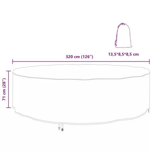  Kültéri bútorhuzat Fekete 320 x 320 x 71 cm 600D szövet