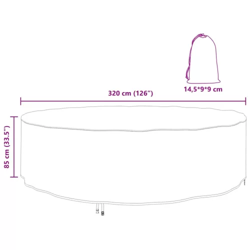 Kültéri bútorhuzat Fekete 320 x 320 x 85 cm 420D szövet