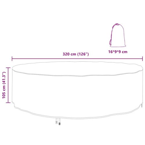  Kültéri bútorhuzat Fekete 320 x 320 x 105 cm 210D szövet