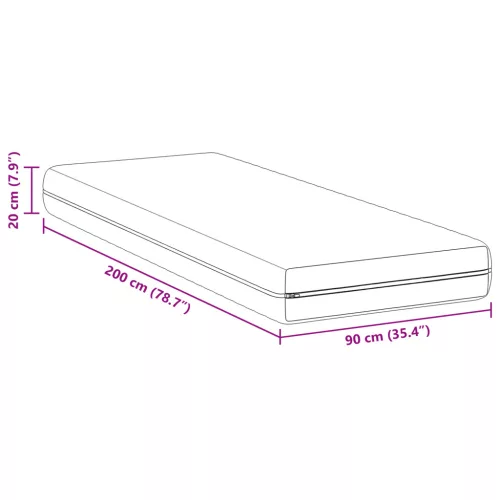  Matracok Fehér 90 x 200 cm 100% poliészter szövet