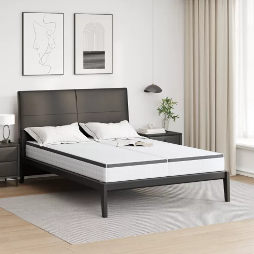  Matracok 2 pcs Fehér és Szürke 80 x 200 cm Kötött szövet