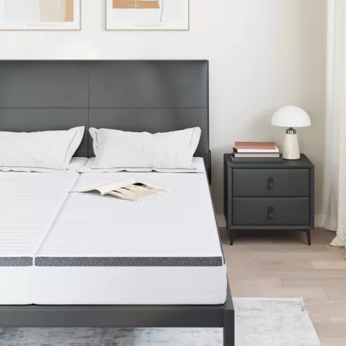  Matracok 2 pcs Fehér és Szürke 80 x 200 cm Kötött szövet