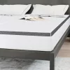  Matracok 2 pcs Fehér és Szürke 80 x 200 cm Kötött szövet