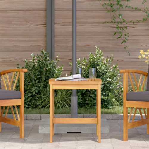  Kerti Oldalsó Asztal Barna 45x45x50 cm Tömör Akácfából