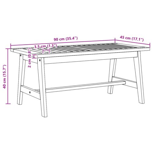  Kávézóasztal 90x45x40 cm Tömör akácfából