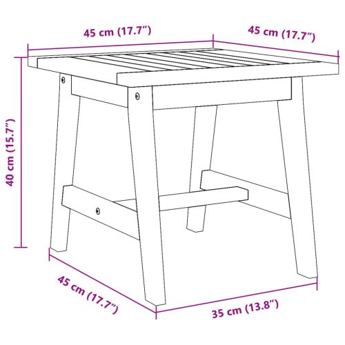  Oldalsó asztal 45x45x40 cm Tömör akácból