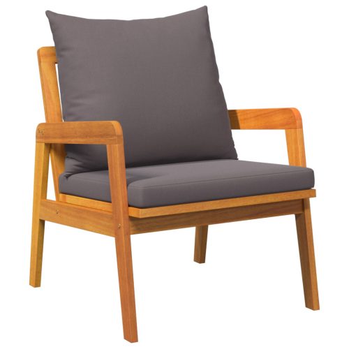  3 részes bistró szett párnákkal, tömör akácfából