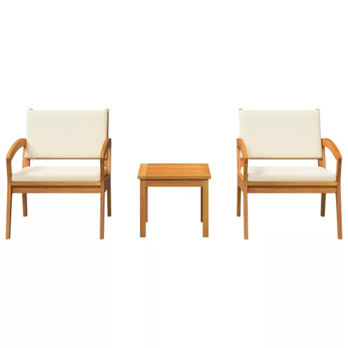  3 részes bisztró szett párnákkal - Tömör akácfából készült