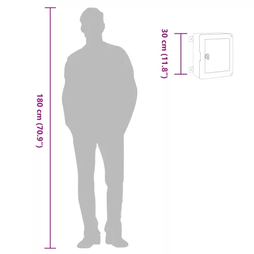  Vezérlőszekrény IP65 Vízálló Szürke 25x13x30 cm ABS Műanyag