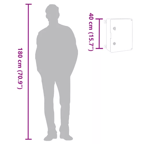  Vezérlőszekrény IP65 Vízálló Szürke 30x19,5x40 cm ABS Műanyag