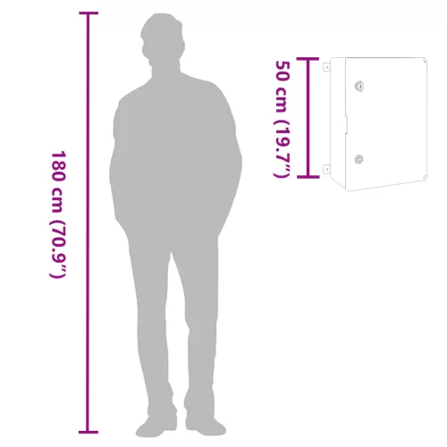  Vezérlőszekrény IP65 Vízálló Szürke 40x17,5x50 cm ABS Műanyag