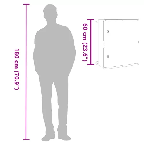  Vezérlőszekrény IP65 Vízálló Szürke 50x23x60 cm ABS Műanyag