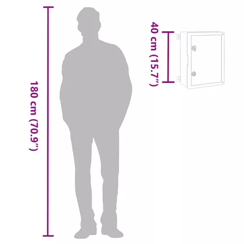  Vezérlőszekrény Szürke 37 x 19,5 x 40 cm ABS Műanyag