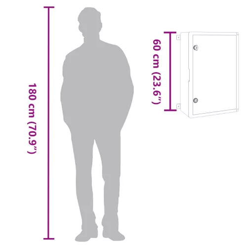  Vezérlőszekrény IP65 Vízálló Szürke 40x20x60 cm ABS Műanyag