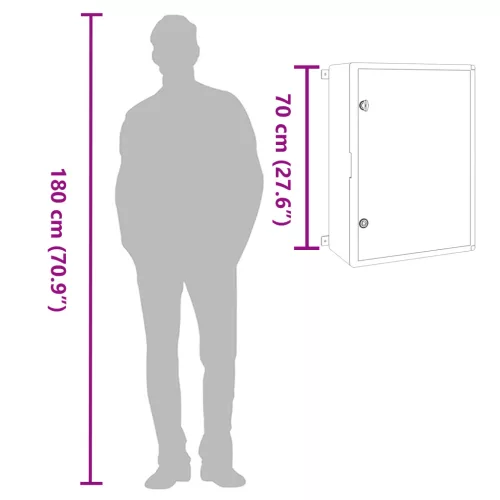  Vezérlőszekrény IP65 Vízhatlan Szürke 50x24,5x70 cm ABS Műanyag