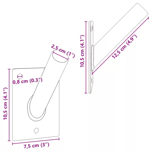  Zászlótartó 1 Zászlóhoz Fali, Fekete, Acél