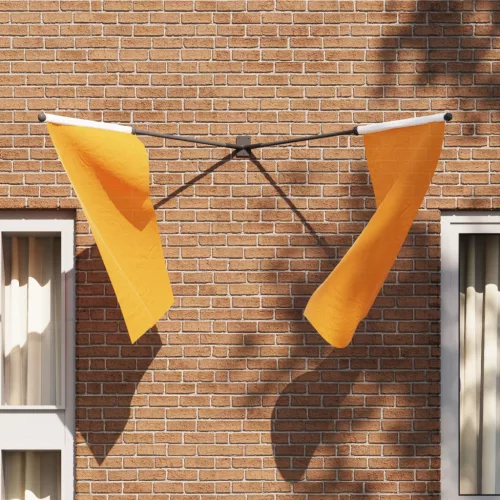  Zászlótartó 2 zászlóhoz, fali, fekete acél