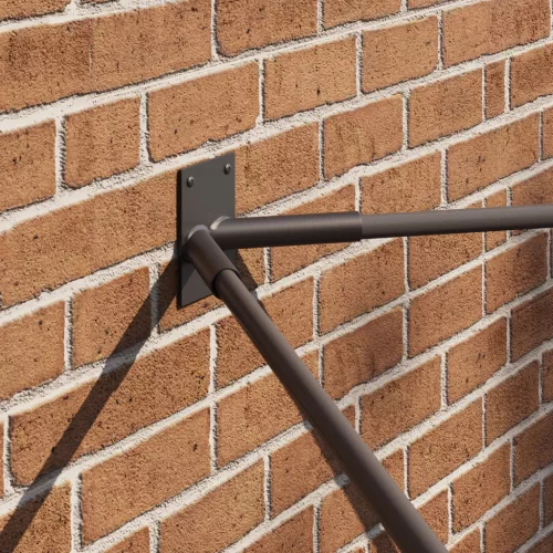  Zászlótartó 2 zászlóhoz, fali, fekete acél