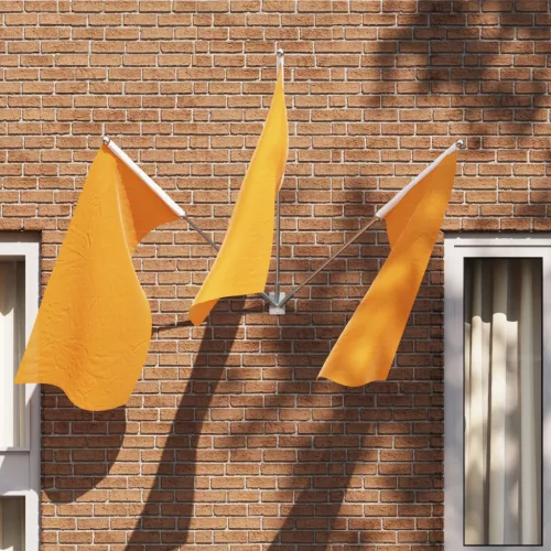  Zászló Tartó 3 Zászlónak Fali Ezüst Acél