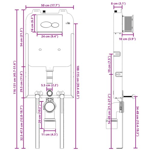  Rejtett Tartály Rögzítő Keret Kétfunkciós Átfolyó Acél