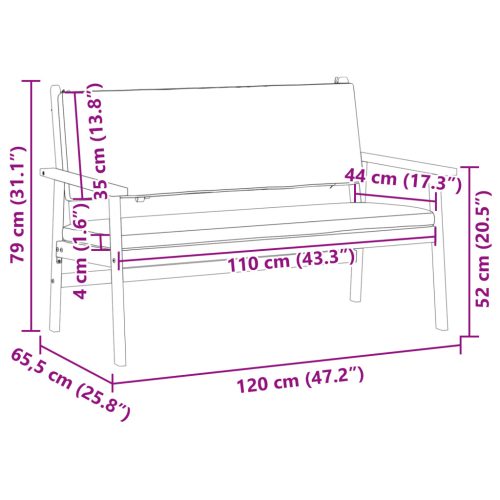  Kerti pad párnákkal Tömör akácfából