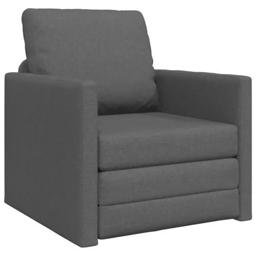  fapadlós kanapéágy 2 az 1-ben Sötét szürke 74x77x81 cm Textil