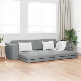    Földi Kanapé Ágy 2 az 1-ben Világosszürke 245x150x60.5 cm Szövet