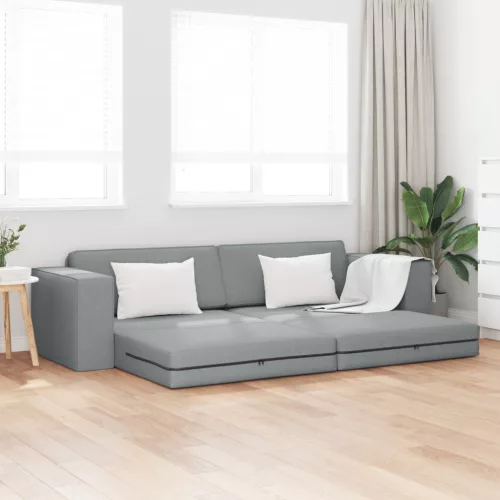  Földi Kanapé Ágy 2 az 1-ben Világosszürke 245x150x60.5 cm Szövet