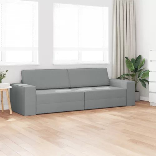  Földi Kanapé Ágy 2 az 1-ben Világosszürke 245x150x60.5 cm Szövet