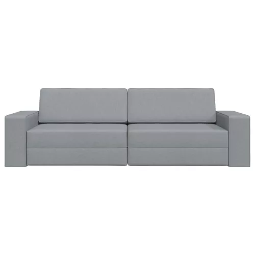  Földi Kanapé Ágy 2 az 1-ben Világosszürke 245x150x60.5 cm Szövet