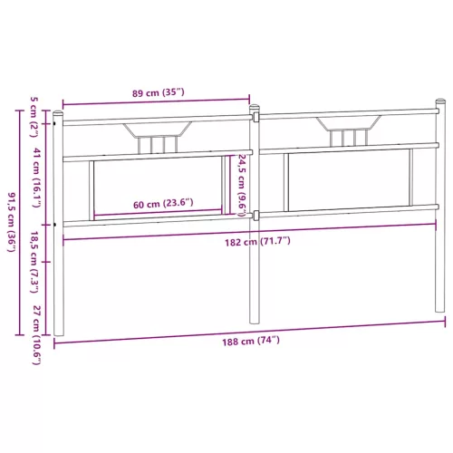  sonoma tölgy színű szerelt fa és acél csere fejtámla 180 cm