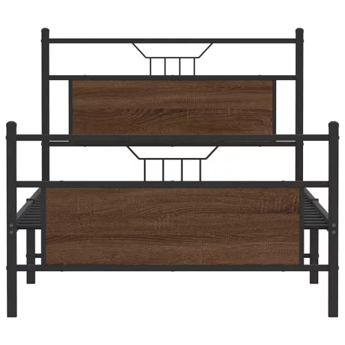  barna tölgy színű szerelt fa ágykeret matrac nélkül 100x200 cm