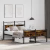  füstös tölgy színű szerelt fa ágykeret matrac nélkül 120x190 cm
