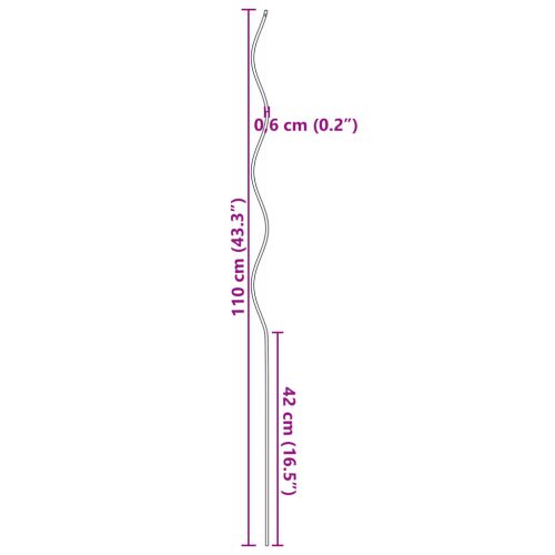  Spirális Növénytámasz 50 db 110 cm Acél