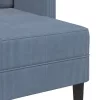  kék vászon 2 üléses kanapé L-alakú kanapéval 125 cm