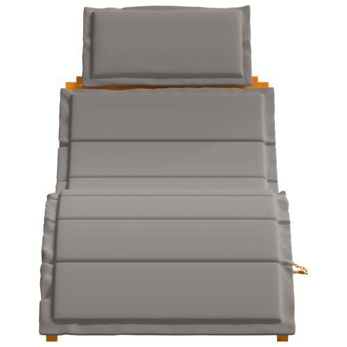  Napozóágyak párnákkal 2 db Sötétszürke Tömör akácfából